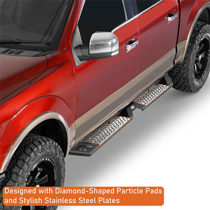 Aftermarket Side Step Bars For 2015-2024 Ford F-150 SuperCrew & 2017-2024 F-250 F-350 Crew Cab - Ultralisk4x4 -u8285-6