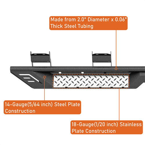 Aftermarket Side Step Bars For 2015-2024 Ford F-150 SuperCrew & 2017-2024 F-250 F-350 Crew Cab - Ultralisk4x4 -u8285-7