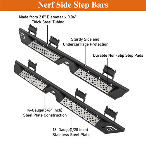 Aftermarket Side Step Bars For 2015-2024 Ford F-150 SuperCrew & 2017-2024 F-250 F-350 Crew Cab - Ultralisk4x4 -u8285-8