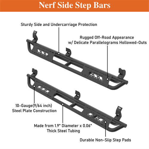 Aftermarket Side Step Bars For 2005-2023 Toyota Tacoma Double Cab - Ultralisk4x4-u4218s-8