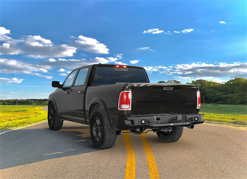  2009-2018 Dodge Ram 1500 Aftermarket Steel Rear Bumper Back Step - ultralisk4x4 ul6025s 16