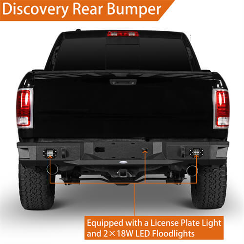  2009-2018 Dodge Ram 1500 Aftermarket Steel Rear Bumper Back Step - ultralisk4x4 ul6025s 5