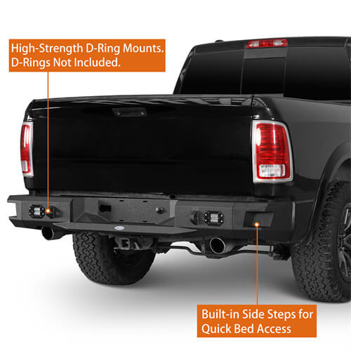  2009-2018 Dodge Ram 1500 Aftermarket Steel Rear Bumper Back Step - ultralisk4x4 ul6025s 6