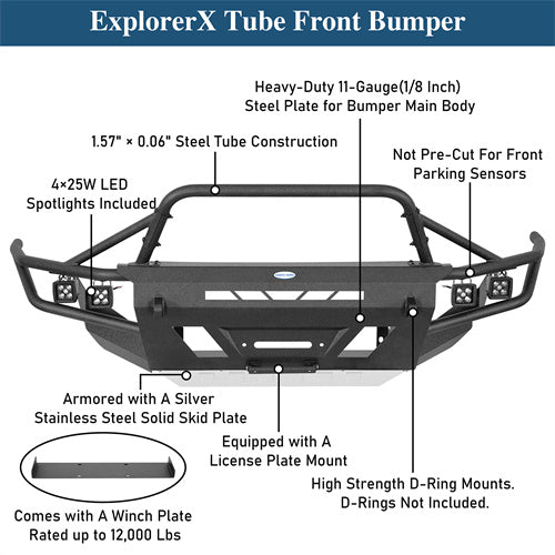 Aftermarket Tube Front Bumper For 2014-2024 Toyota 4Runner - u9813-10