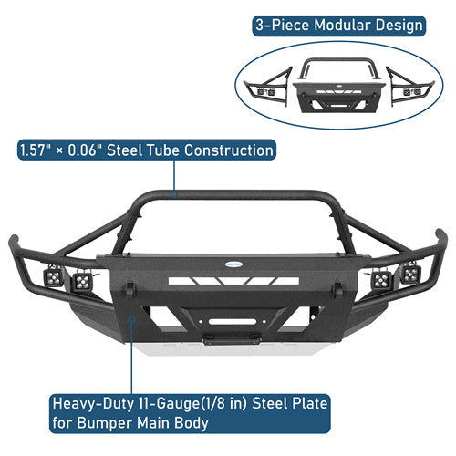 Aftermarket Tube Front Bumper For 2014-2024 Toyota 4Runner - u9813-9