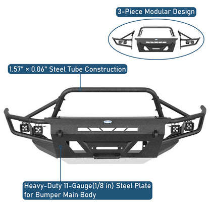 Aftermarket Tube Front Bumper For 2014-2024 Toyota 4Runner - u9813-9