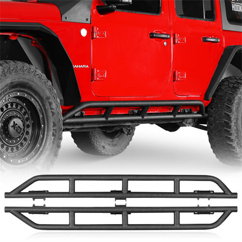 Aftermarket Tube Slider Rocker Guards For 2018-2024 Jeep Wrangler JL 4-Door-u3079s-1