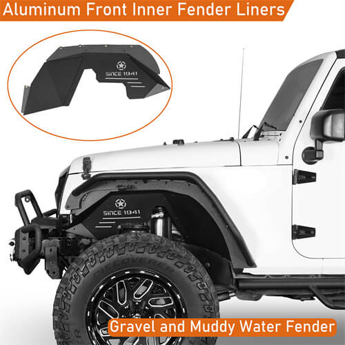 Aluminum Front and Rear Inner Fender Liners For 2007-2018 Jeep Wrangler JK - Ultralisk4x4 - Ultralisk4x4 -u21132114s-3