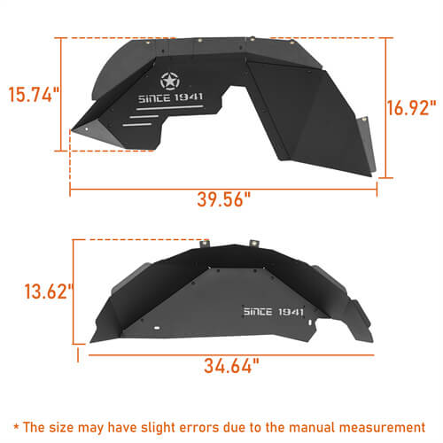 Aluminum Front and Rear Inner Fender Liners For 2007-2018 Jeep Wrangler JK - Ultralisk4x4