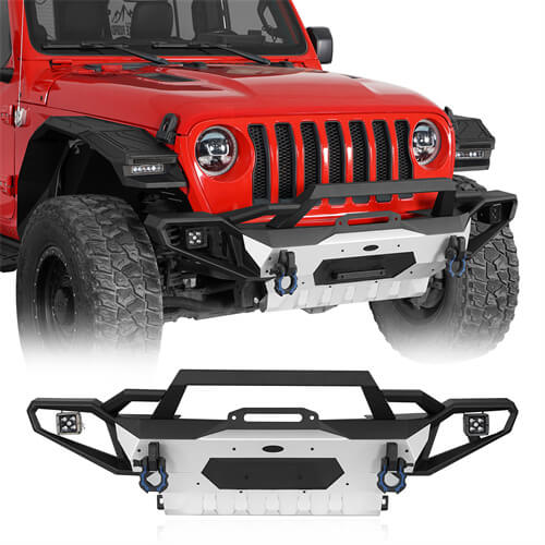 Aluminum Front Bumper For 2018-2024 Jeep Wrangler JL & GLadiator JT - Ultralisk4x4 -u3067s-1