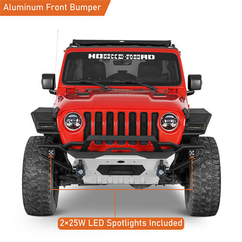 Aluminum Front Bumper For 2018-2024 Jeep Wrangler JL & GLadiator JT - Ultralisk4x4 -u3067s-4