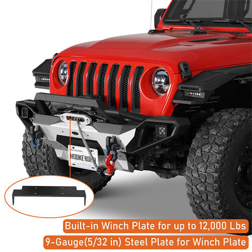 Aluminum Front Bumper For 2018-2024 Jeep Wrangler JL & GLadiator JT - Ultralisk4x4 -u3067s-6