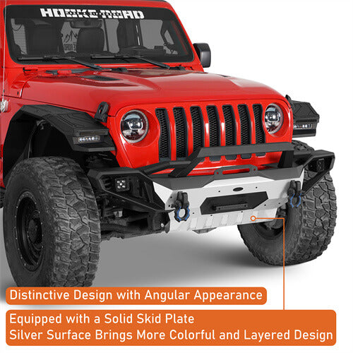 Aluminum Front Bumper For 2018-2024 Jeep Wrangler JL & GLadiator JT - Ultralisk4x4 -u3067s-7