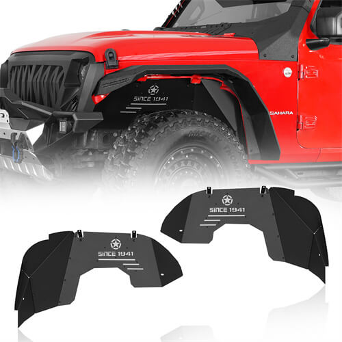 Aluminum Front Inner Fender Liners For 2018-2024 Jeep Wrangler JL & Gladiator JT - Ultralisk4x4-u3075s-1