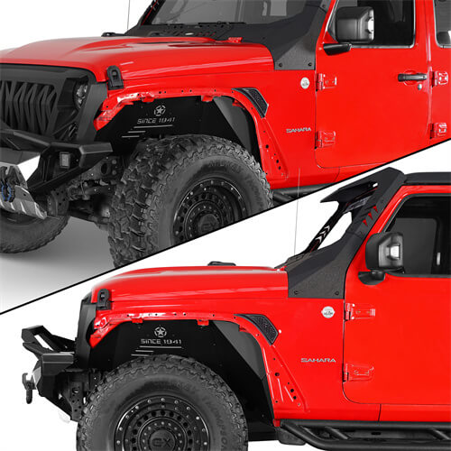 Aluminum Front Inner Fender Liners For 2018-2024 Jeep Wrangler JL & Gladiator JT - Ultralisk4x4-u3075s-2