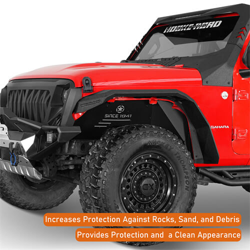 Aluminum Front Inner Fender Liners For 2018-2024 Jeep Wrangler JL & Gladiator JT - Ultralisk4x4-u3075s-5