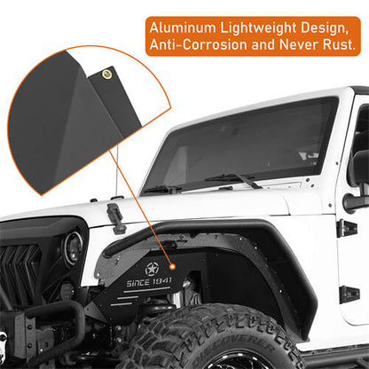 Aluminum Front Inner Fender Liners For 2007-2018 Jeep Wrangler JK - Ultralisk4x4 - u2113s - 6