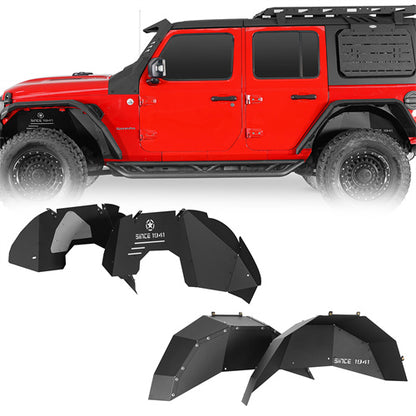 Aluminum Front & Rear Inner Fender Liners For 2018-2024 Jeep Wrangler JL - Ultralisk4x4