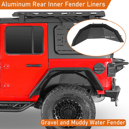 Aluminum Rear Inner Fender Liners For 2018-2024 Jeep Wrangler JL - Ultralisk4x4