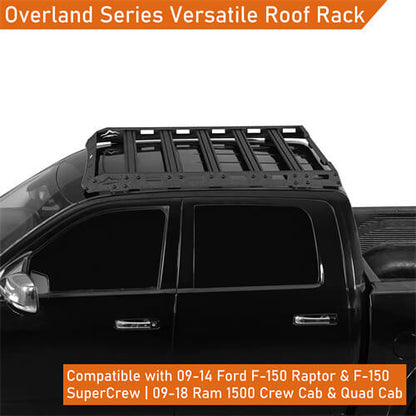 Aluminum Roof Rack For 2009-2018 Ford F-150 Raptor & F-150 Super Crew | Ram 1500  Crewcab & Quad Cab - Ultralisk4x4-u9909s-5