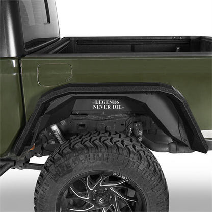 Black Textured Flat Rear Fender Flares for 2020-2023 Jeep Gladiator JT -  ultralisk4x4 ul7016s 20