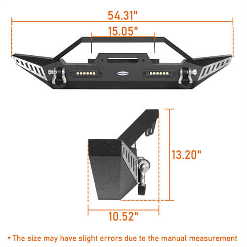 Jeep TJ Front Bumper w/Winch Plate for 1987-2006 Jeep Wrangler  YJ TJ - Ultralisk 4x4  ul1011s 8