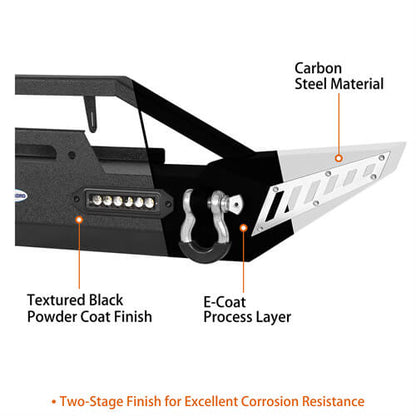 Blade Master Stubby Front Bumper w/Winch Plate & LED Accent Lights For 1987-2006 Jeep Wrangler TJ YJ - Ultralisk 4x4