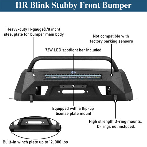 Blink Stubby Front Bumper For 2015-2020 Chevy Colorado - Ultralisk4x4 - Ultralisk4x4-u9113-11