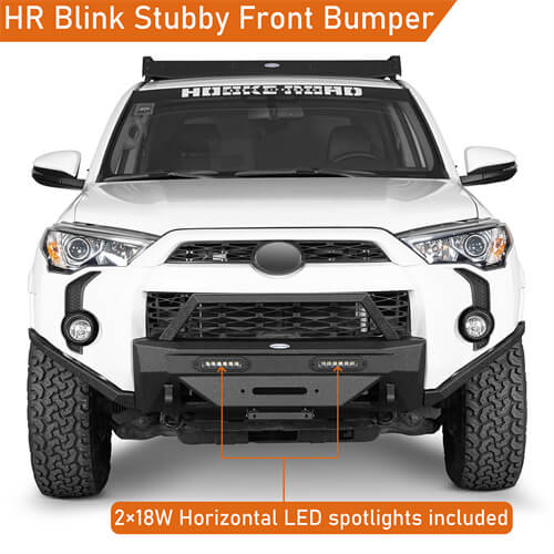 Blink Stubby Front Bumper w/ LED spotlights included For 2014-2024 Toyota 4Runner - Ultralisk4x4 -u9809s-4