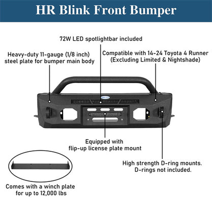 Blink Stubby Front Bumper For 2014-2024 Toyota 4Runner - Ultralisk4x4-u9818-11