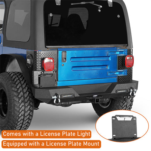 Car Bumper Rear Bumper w/ LED Lights For 1997-2006 Jeep Wrangler TJ - Ultralisk4x4 - u1009-6