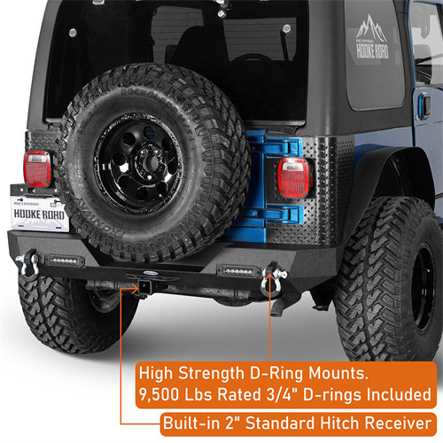 Car Bumper Rear Bumper w/ LED Lights For 1997-2006 Jeep Wrangler TJ - Ultralisk4x4 - u1009-7