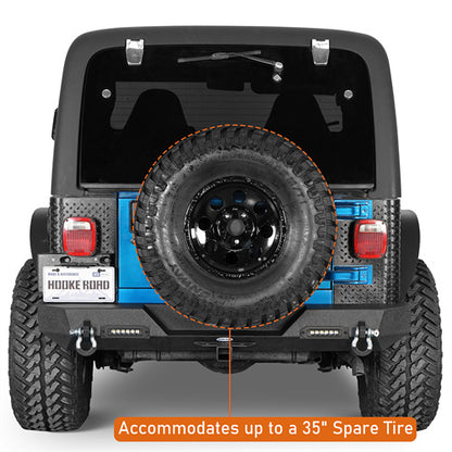 Car Bumper Rear Bumper w/ LED Lights For 1997-2006 Jeep Wrangler TJ - Ultralisk4x4 - u1009-8