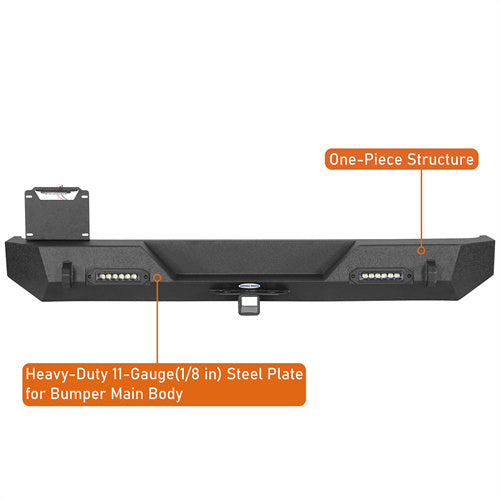 Car Bumper Rear Bumper w/ LED Lights For 1997-2006 Jeep Wrangler TJ - Ultralisk4x4 - u1009-9