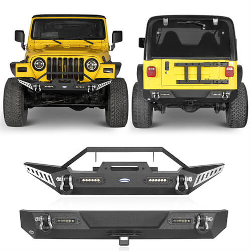 Stubby Front Bumper & Different Trail Rear Bumper Combo(87-06 Jeep Wrangler TJ YJ) - ultralisk4x4