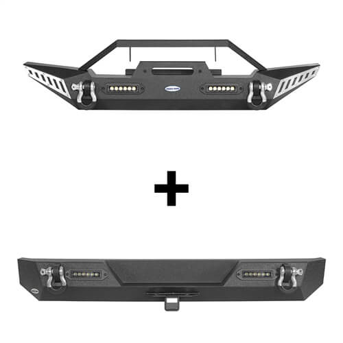 Stubby Front Bumper & Different Trail Rear Bumper Combo(87-06 Jeep Wrangler TJ YJ) - ultralisk4x4