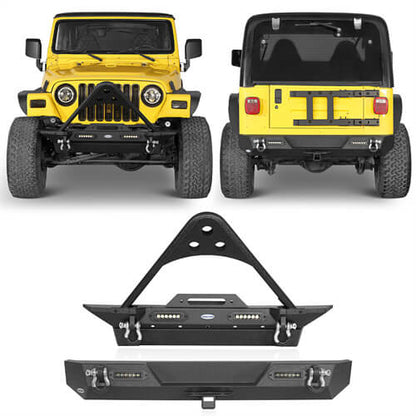 Stinger Stubby Front Bumper & Rear Bumper Combo(87-06 Jeep Wrangler TJ YJ) - ultralisk4x4