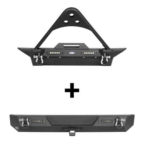 Stinger Stubby Front Bumper & Rear Bumper Combo(87-06 Jeep Wrangler TJ YJ) - ultralisk4x4