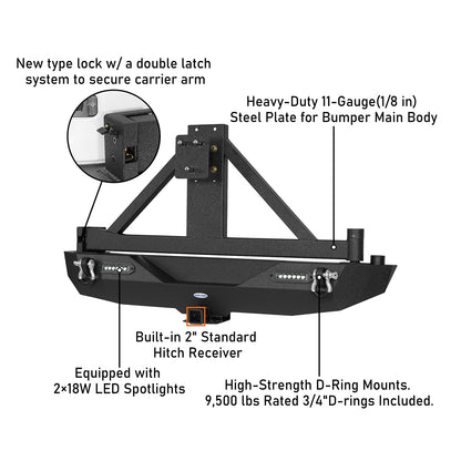 Jeep JK Different Trail Front and Rear Bumper Combo for 2007-2018 Jeep Wrangler JK - Ultralisk 4x4 ULB.3018+ULB.2029 12