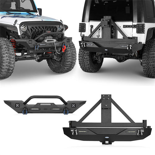 Different Trail Mid Width Front Bumper & Rear Bumper Combo(07-18 Jeep Wrangler JK) - Ultralisk 4x4