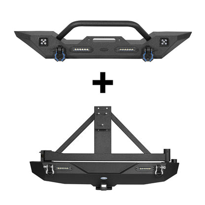 Different Trail Mid Width Front Bumper & Rear Bumper Combo(07-18 Jeep Wrangler JK) - Ultralisk 4x4