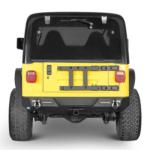 Different Trail Rear Bumper w/ 2" Hitch Receiver & LED Lights For 1987-2006 Jeep Wrangler TJ YJ - ultralisk4x4-u1009-2