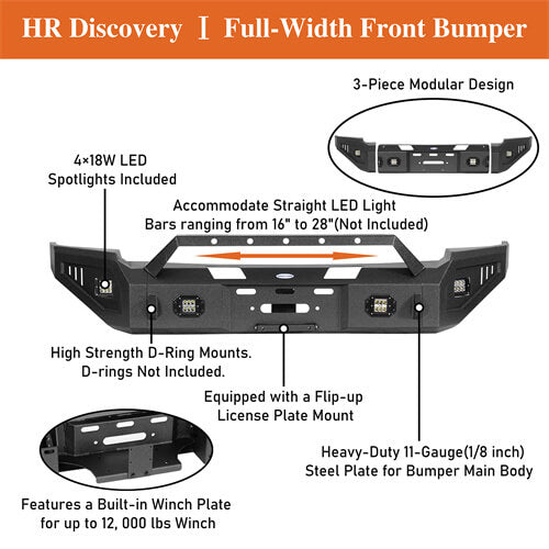 Discovery Ⅰ Full-Width Ram 1500 Front Bumper Pickup Truck Parts For 2006-2008 Ram 1500 - Ultralisk4x4 b6505 13