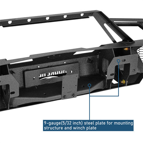 Earthshaker Series Front Bumper w/ Winch Plate & LED Spotlights For 2014-2015 Chevy Silverado 1500 - Ultralisk4x4