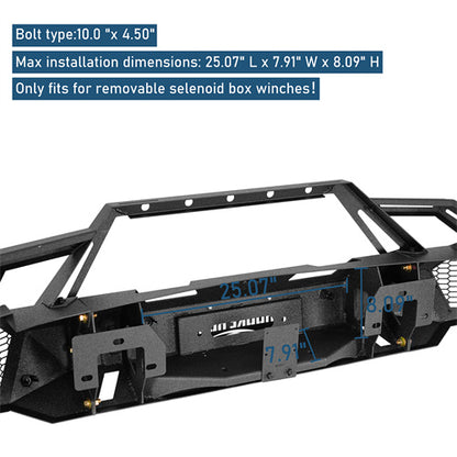 Earthshaker Series Front Bumper w/ Winch Plate & LED Spotlights For 2014-2015 Chevy Silverado 1500 - Ultralisk4x4