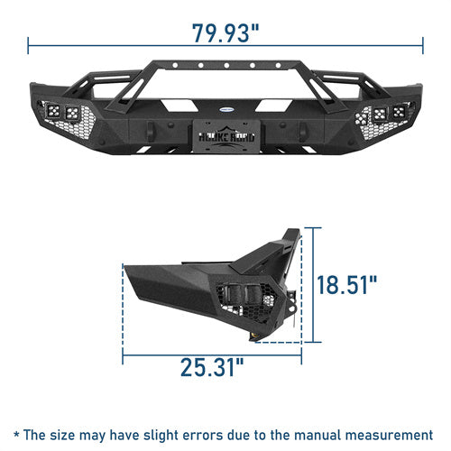 Earthshaker Series Front Bumper w/ Winch Plate & LED Spotlights For 2014-2015 Chevy Silverado 1500 - Ultralisk4x4