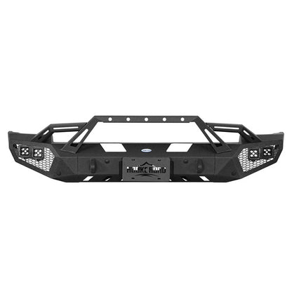 Earthshaker Series Front Bumper w/ Winch Plate & LED Spotlights For 2014-2015 Chevy Silverado 1500 - Ultralisk4x4