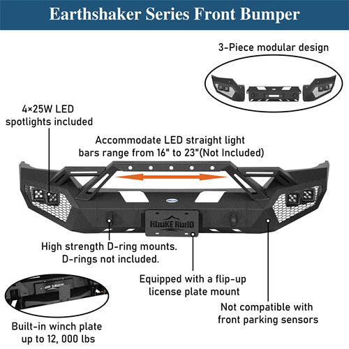 Earthshaker Series Front Bumper For 2014-2015 Chevy Silverado 1500 - Ultralisk4x4-u9038-12