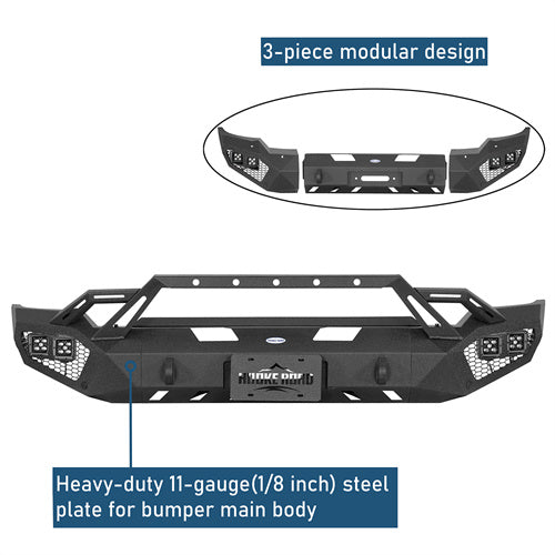 Earthshaker Series Front Bumper For 2020-2023 GMC Sierra 2500HD/3500HD - Ultralisk4x4-u9206-10