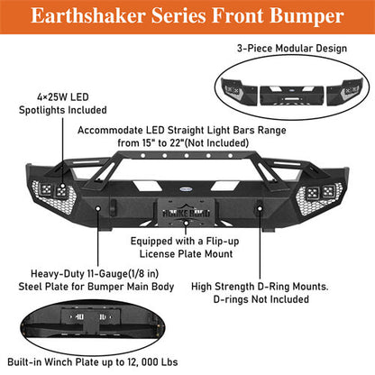 Earthshaker Series Front Bumper For 2003-2005 Ram 2500 - Ultralisk4x4-u6466-9